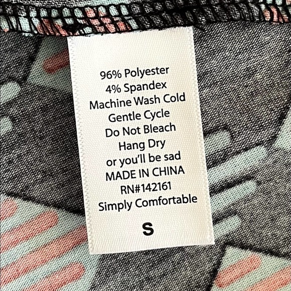 LuLaRoe NWT Black Mint Green Orange Geometric Print Dress Small - Picture 11 of 11